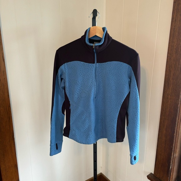 Patagonia Rhythm 1/4 Zip Thumb holes Fleece Blue Purple Pullover Womens Small - Picture 2 of 9